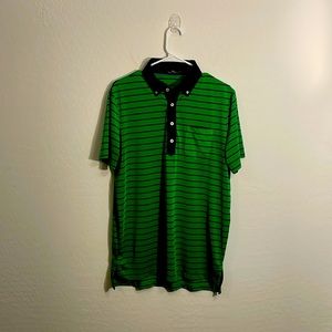 RLX Ralph Lauren Green and Navy stripped polo Size Medium